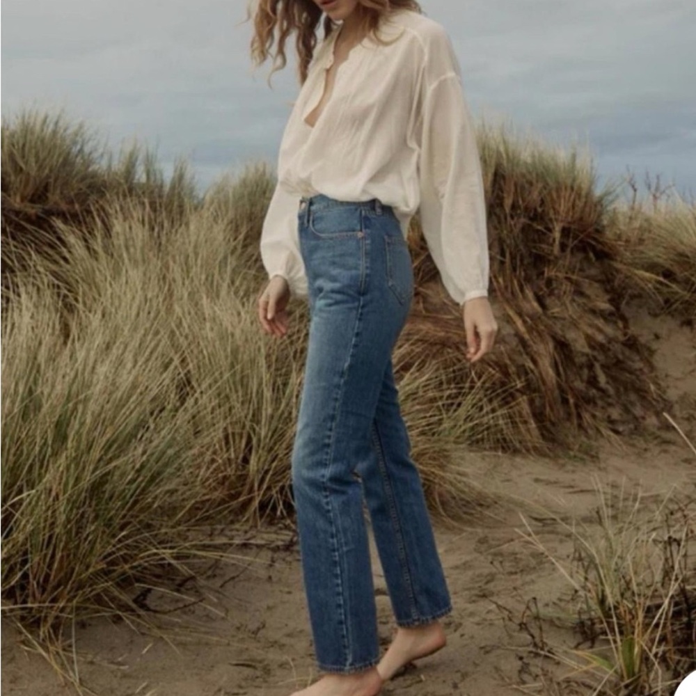 Doen Blue Straight Leg Jeans High-Rise